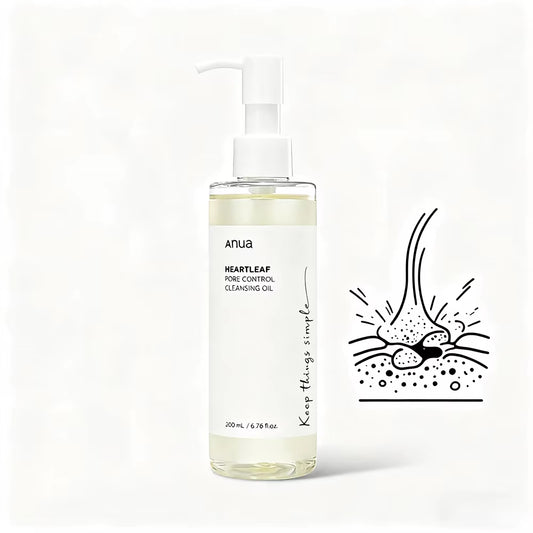Anua Heartleaf Pore Control Cleansing Oil, Cleansing Oil for Oily Skin, Deep Cleansing Makeup Remover, Korean Skincare