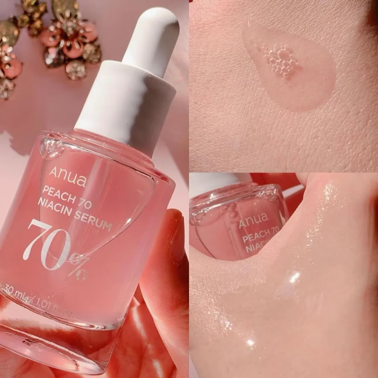Anua Peach 70 Niacinamide Serum 30Ml, Moisturizing Facial Serum, Skin Improvement, Daily Cleansing Beauty, Korean Skincare