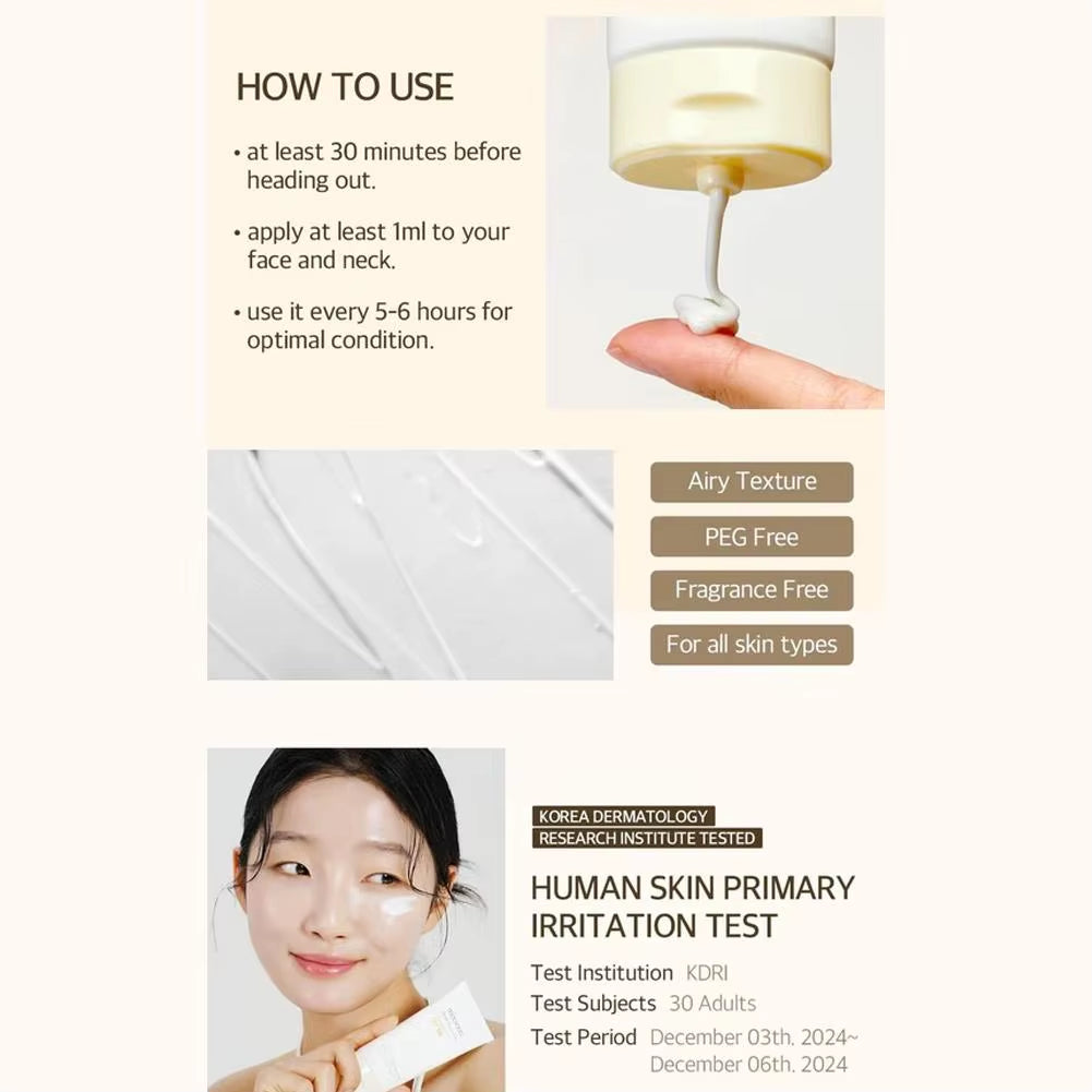 Mixsoon Bean Sunscreen with Soy Extract Alcohol-Free Gentle on Skin SPF 50 UVA/UVB Protection Airy Texture Lightweight