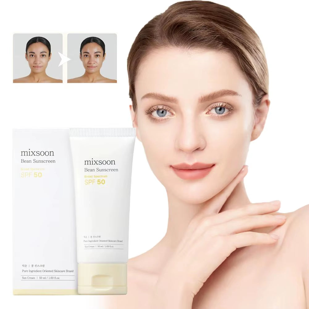 Mixsoon Bean Sunscreen with Soy Extract Alcohol-Free Gentle on Skin SPF 50 UVA/UVB Protection Airy Texture Lightweight